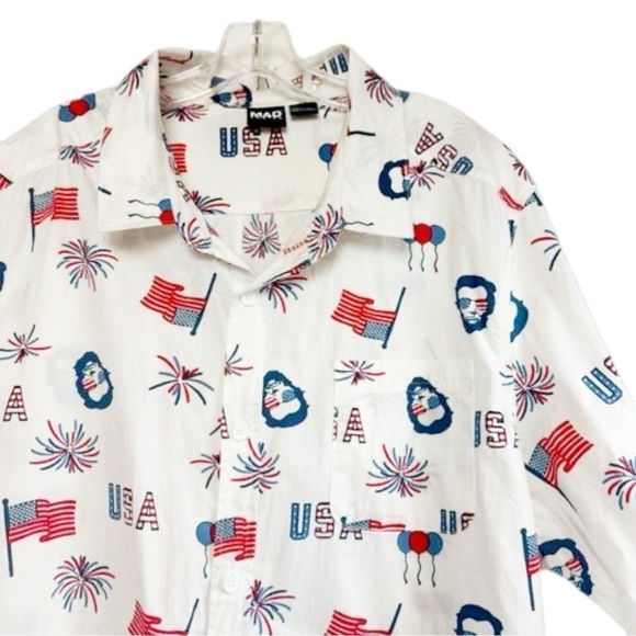MAD Engine Other - USA Lincoln Flag 4th of July Short Sleeve Button Down shirt Mad Engine Size XXL